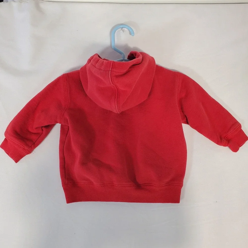 Polo Ralph Lauren Baby Boy Red Full Zip Fleece Hoodie Sweatshirt 9M Navy Pony